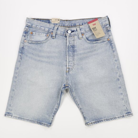 Levi's Pants - Levi's 501 Men's Original Fit Hemmed 9" Denim Button Fly Shorts Light Blue 31X9
